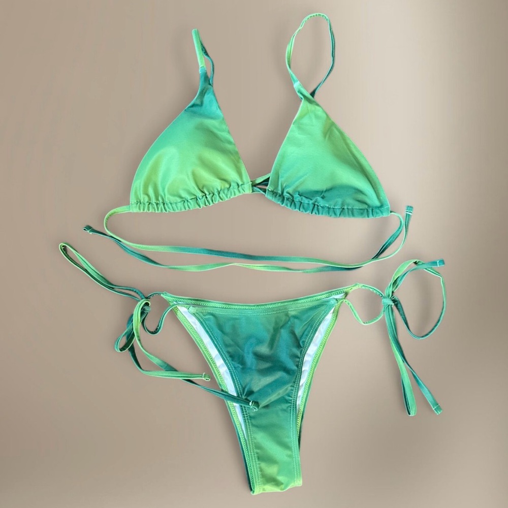 Ombre green 3 piece bikini